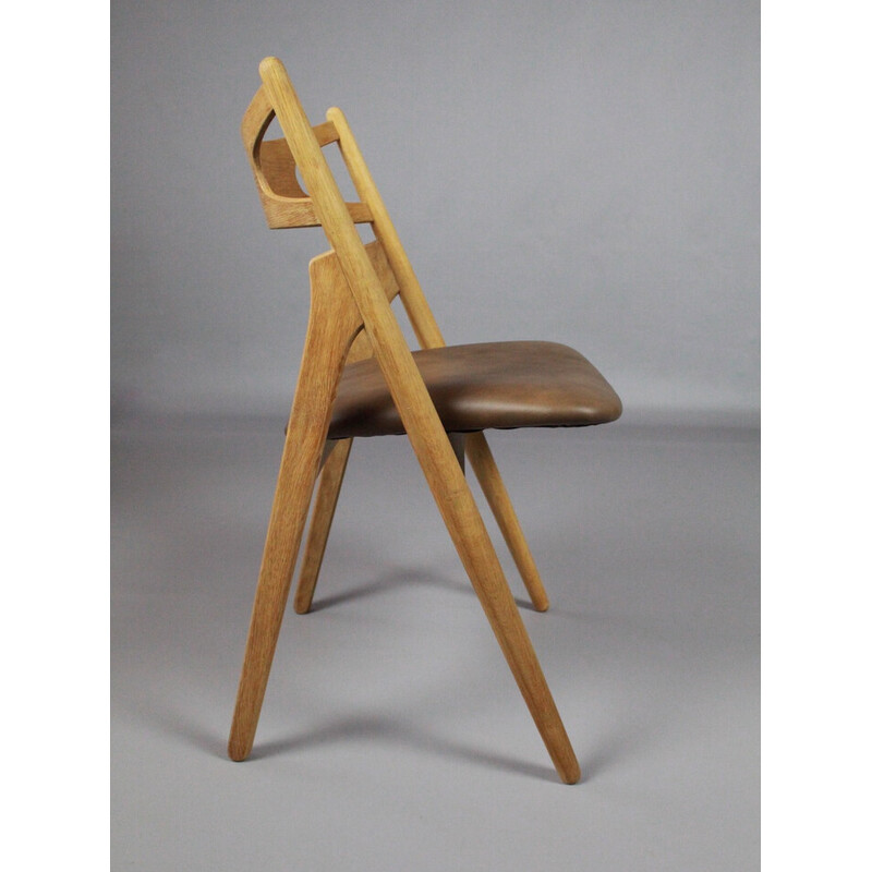 Ensemble de 6 chaises vintage Sawbuck Ch29 par Hans J Wegner pour Carl Hansen and Son, Danemark 1950