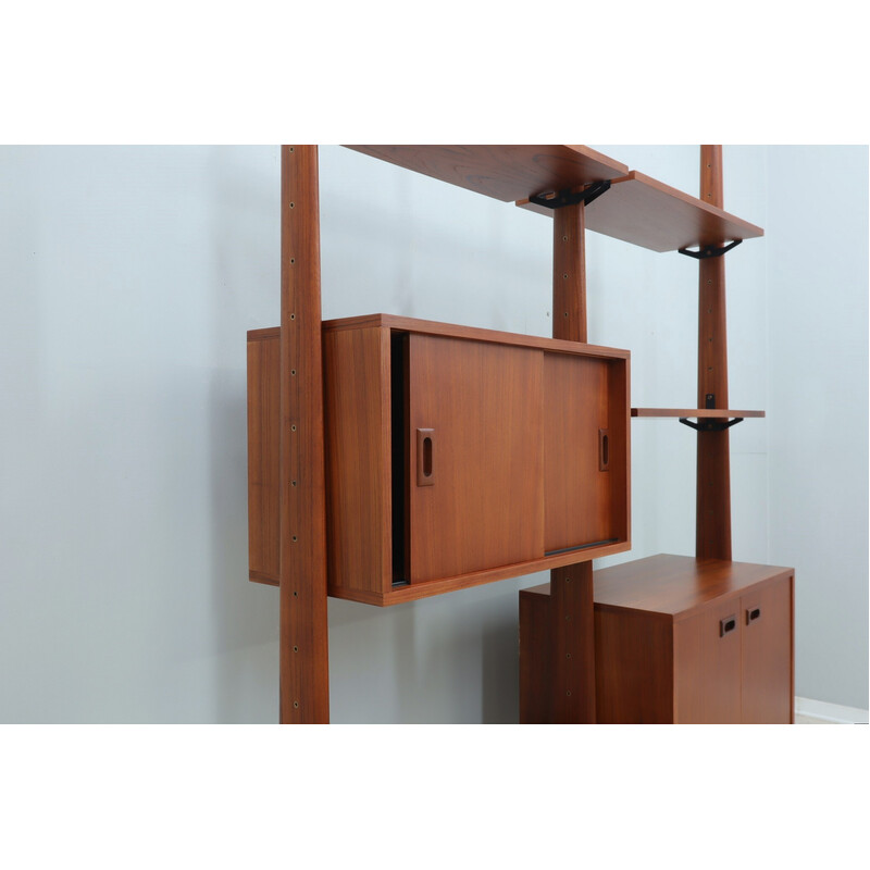 Vintage Scandinavian teak bookcase, Italy 1950