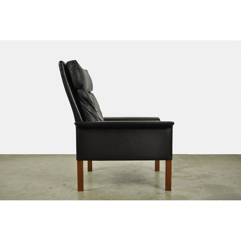 Vintage high armchair d500 in leather by Hans Olsen for Cs Møbler Glostrup, Denmark 1960