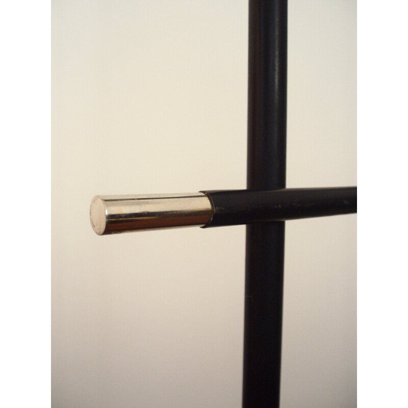 Black floor lamp in metal by Maison Arlus - 1950s