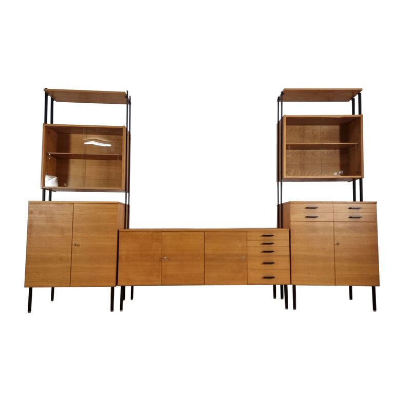 Set of 3 vintage modular wall unit for Interier Praha, Czechoslovakia 1970s