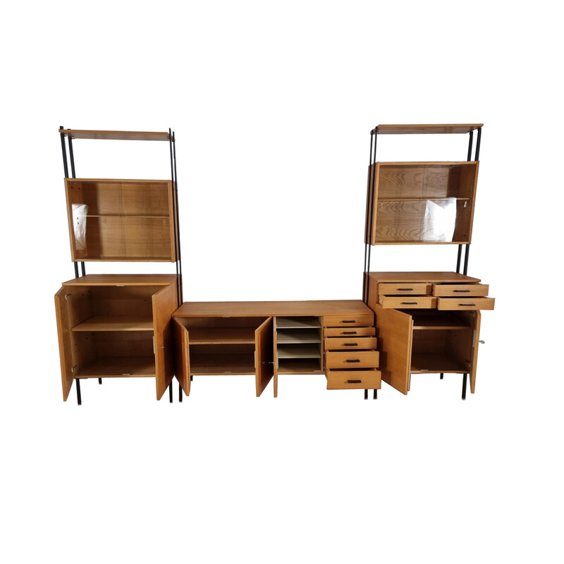 Set of 3 vintage modular wall unit for Interier Praha, Czechoslovakia 1970s