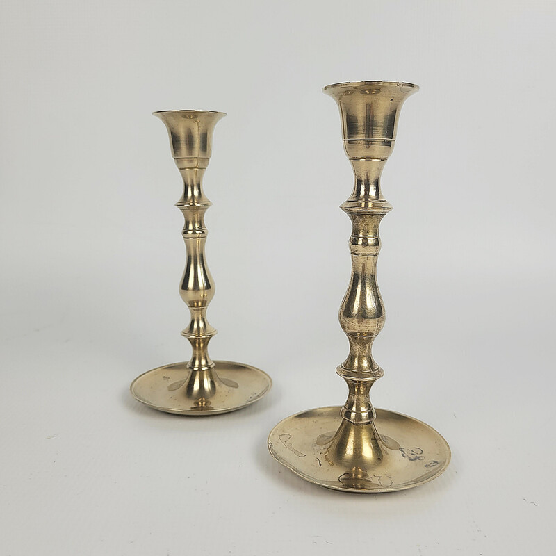 Pair of vintage brass candlesticks, 1970s