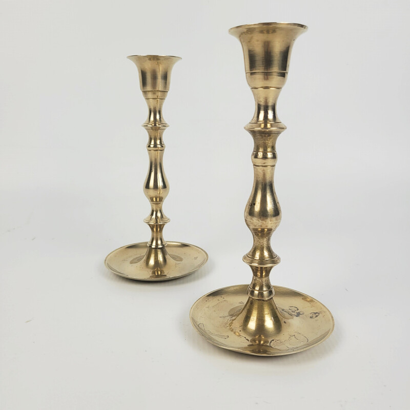 Pair of vintage brass candlesticks, 1970s