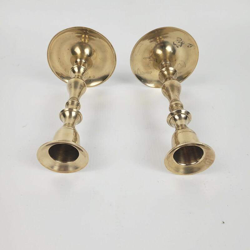 Pair of vintage brass candlesticks, 1970s