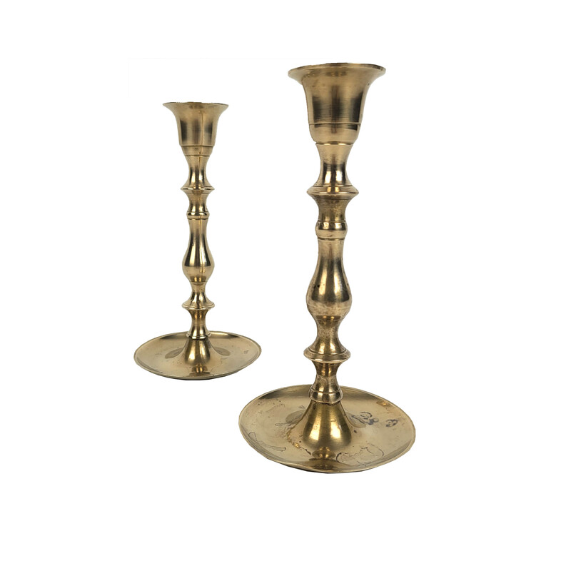 Pair of vintage brass candlesticks, 1970s