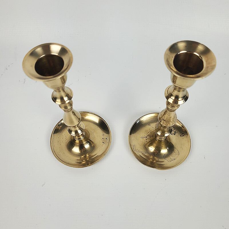 Pair of vintage brass candlesticks, 1970s