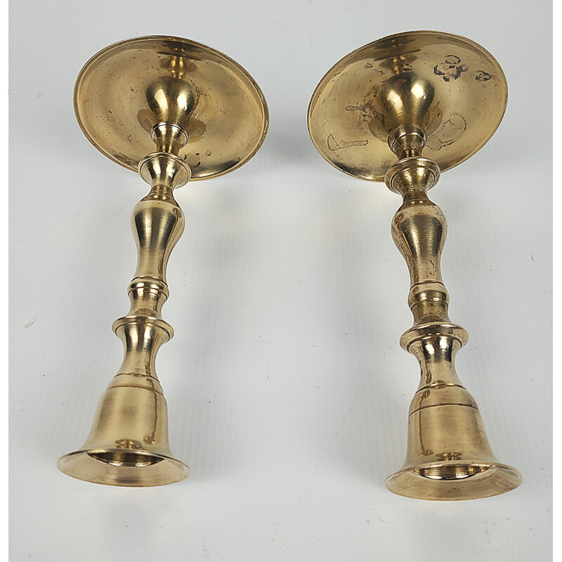 Pair of vintage brass candlesticks, 1970s