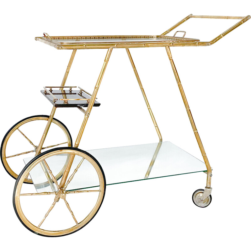 Mid-century brass and glass trolley, Italy 1950s