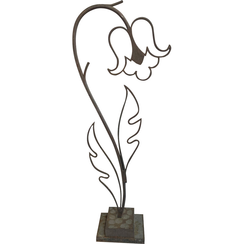 Middeleeuwse bronzen bloemensculptuur