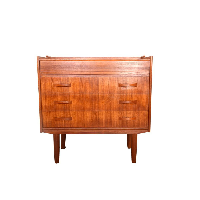 Vintage teak en lederen bureau, Denemarken 1960