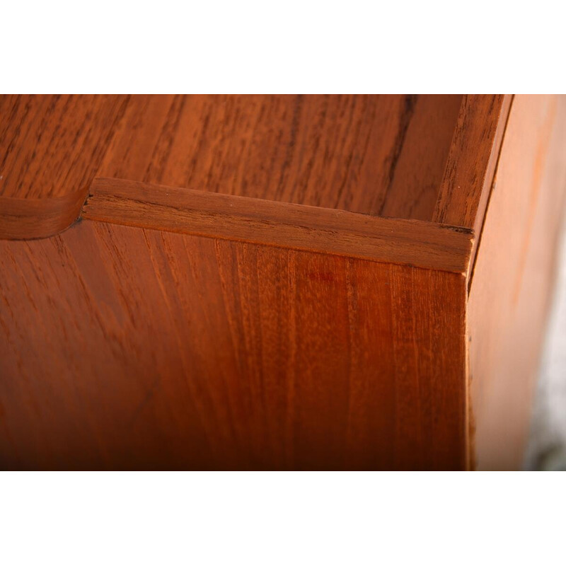 Vintage teak and leather secretary, Denmark 1960