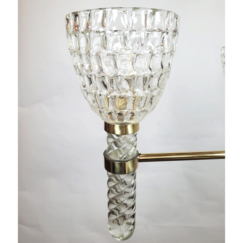 Italiaanse plafondlamp uit Murano glas, jaren vijftig.