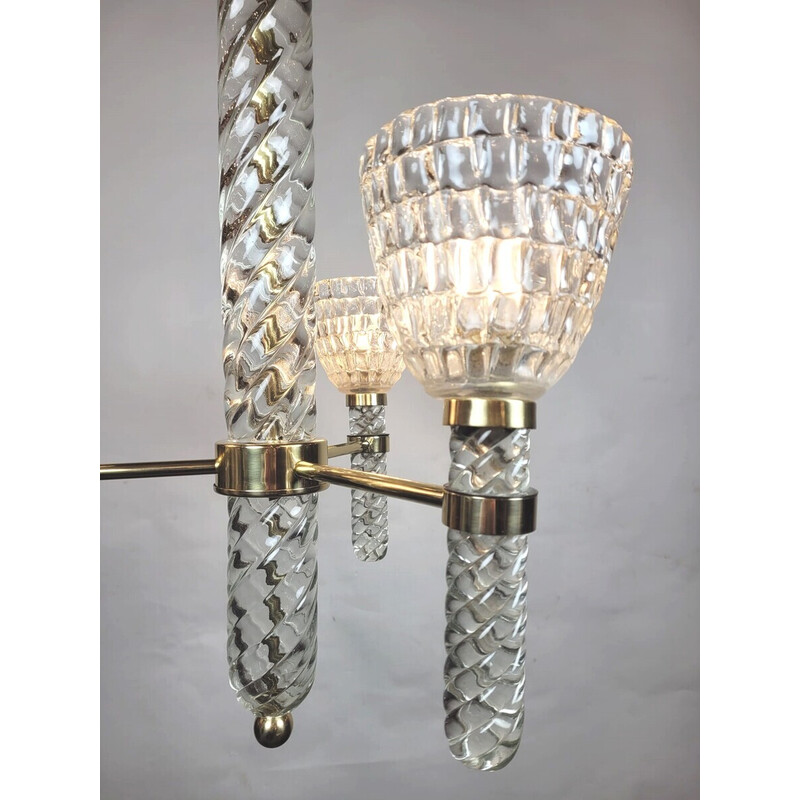 Italiaanse plafondlamp uit Murano glas, jaren vijftig.