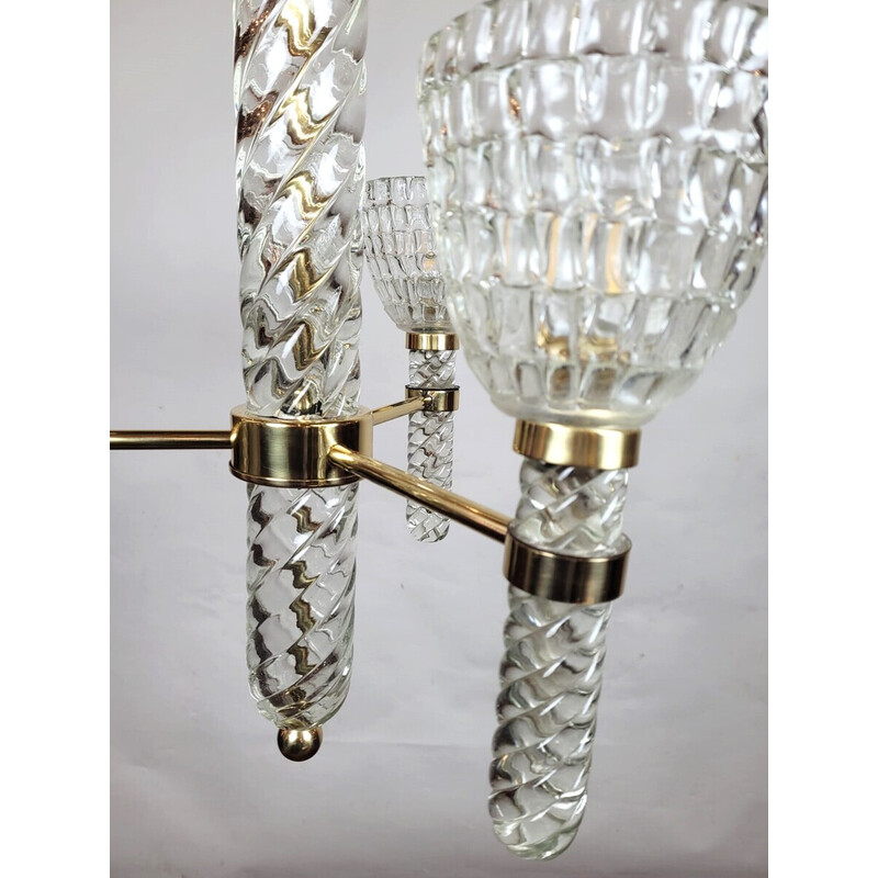 Italiaanse plafondlamp uit Murano glas, jaren vijftig.