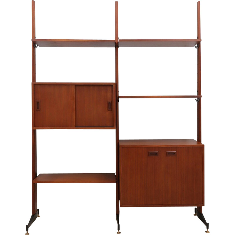 Vintage Scandinavian teak bookcase, Italy 1950