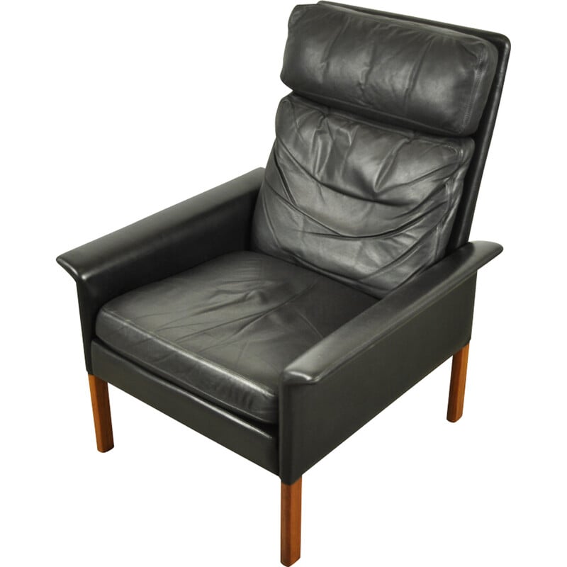 Vintage high armchair d500 in leather by Hans Olsen for Cs Møbler Glostrup, Denmark 1960
