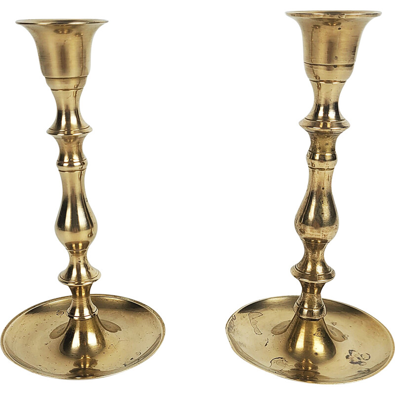 Pair of vintage brass candlesticks, 1970s