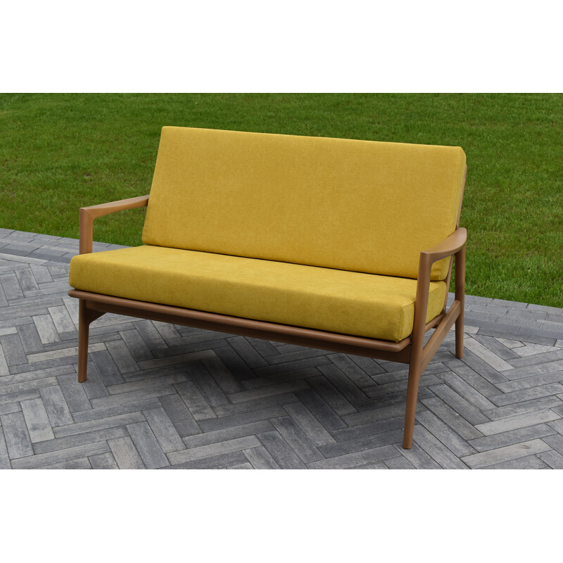 Skandinavisches gelbes 2-Sitzer-Sofa, 1960er Jahre
