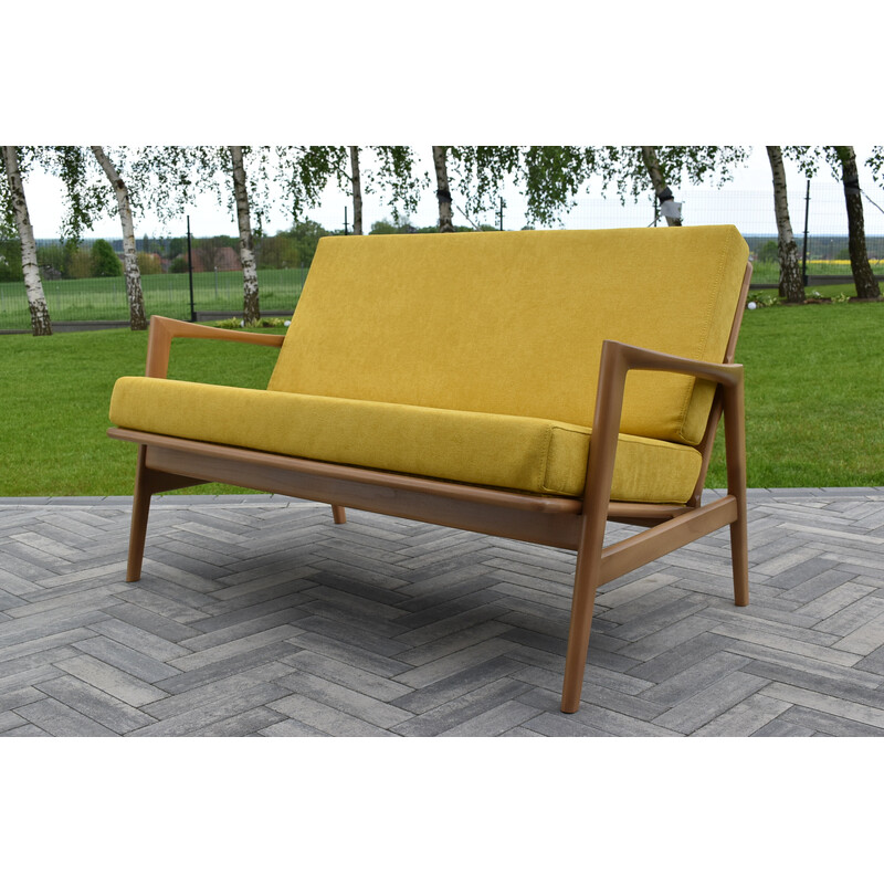 Skandinavisches gelbes 2-Sitzer-Sofa, 1960er Jahre