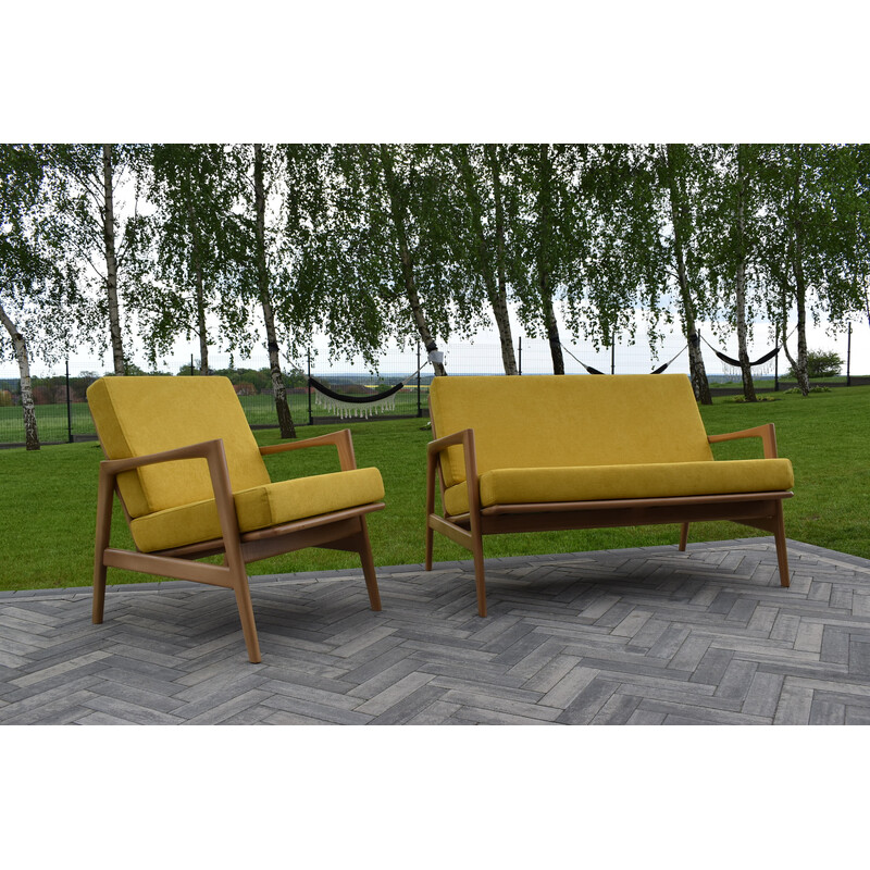 Scandinavian vintage yellow living room set, 1960s