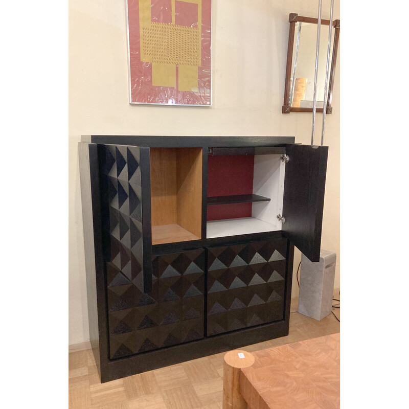 Brutalist vintage bar cabinet, Belgium 1970s