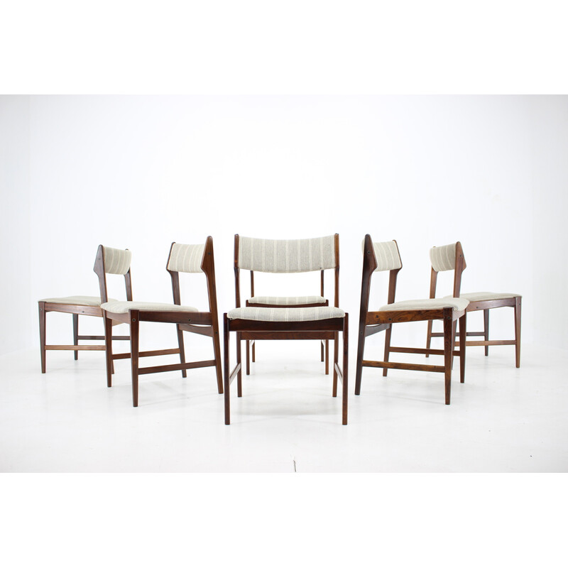 Set of 6 vintage rosewood chairs by Erich Buch, Denmark 1960