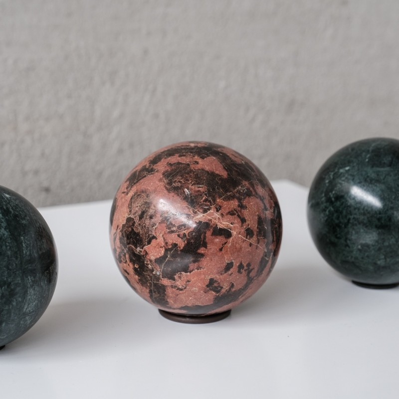 Set of 3 mid-century decorative marble specimens, Belgium 1970s