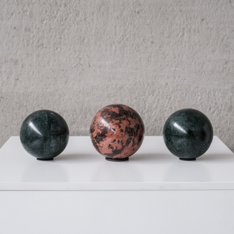 Set of 3 mid-century decorative marble specimens, Belgium 1970s