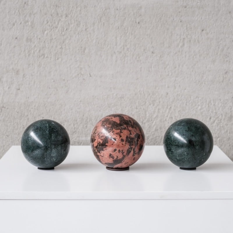 Set of 3 mid-century decorative marble specimens, Belgium 1970s