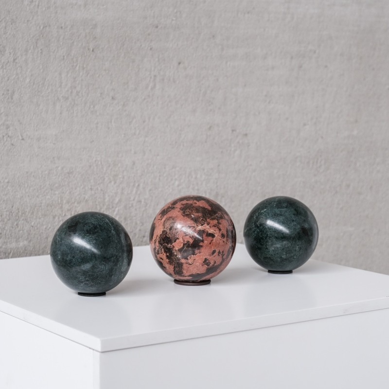 Set of 3 mid-century decorative marble specimens, Belgium 1970s