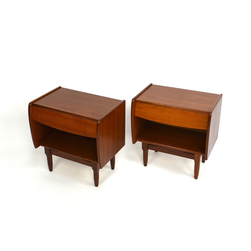 Pair of teak mid century night stand - 1960s 