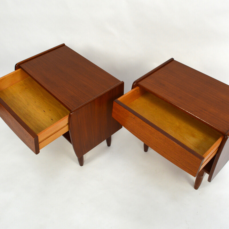 Pair of teak mid century night stand - 1960s 