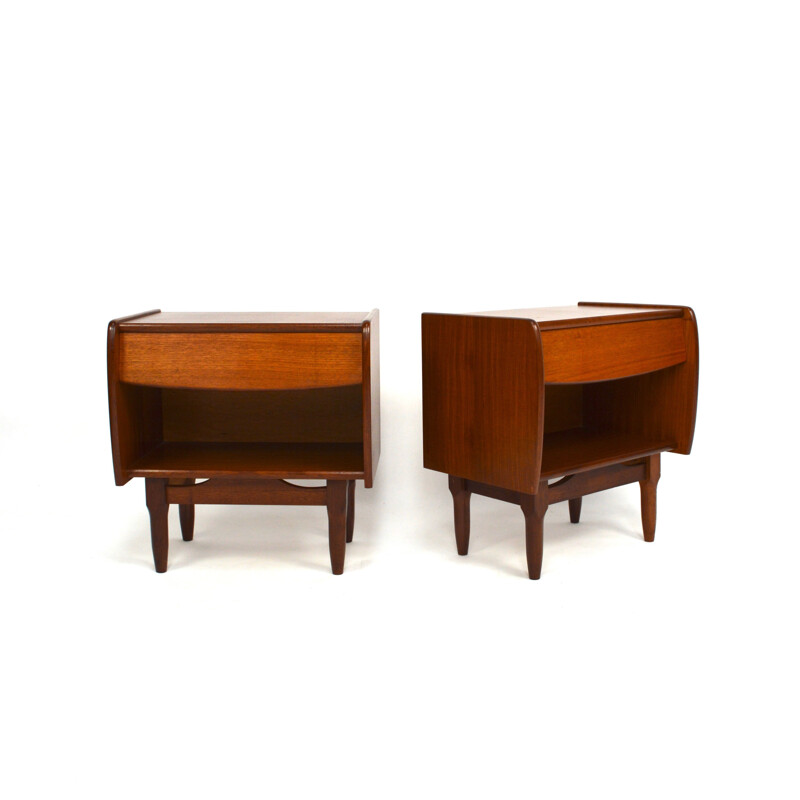 Pair of teak mid century night stand - 1960s 