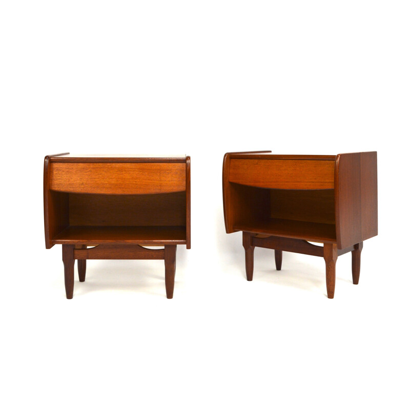 Pair of teak mid century night stand - 1960s 