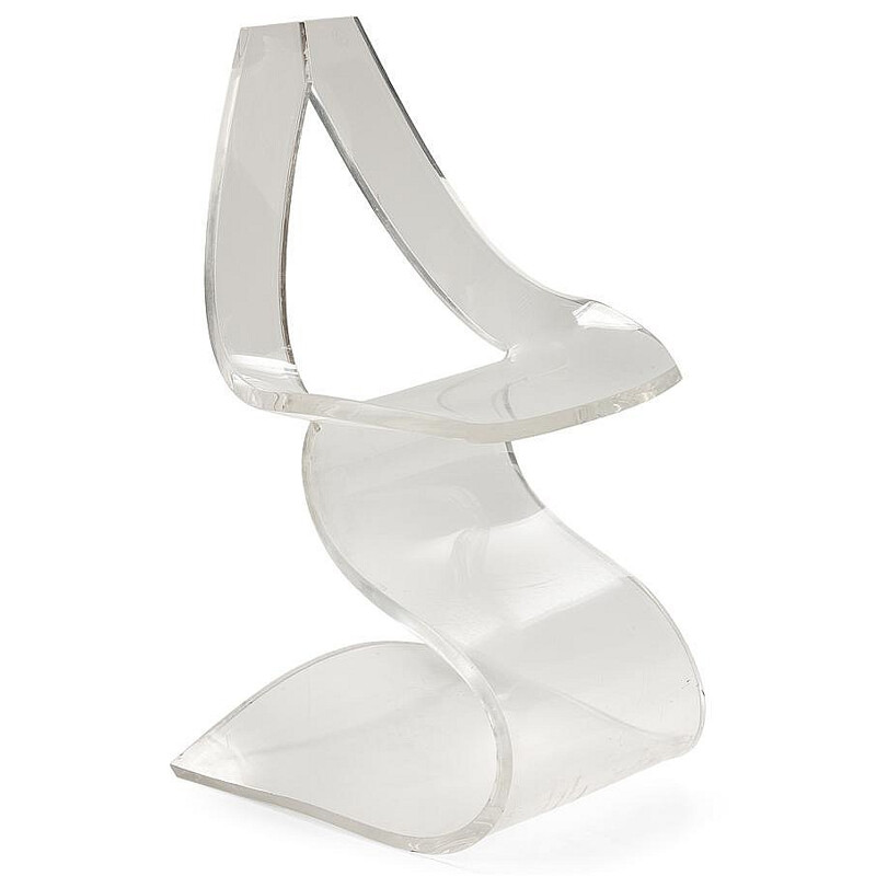"Lucite" transparent chair, Michel DUMAS - 1970s