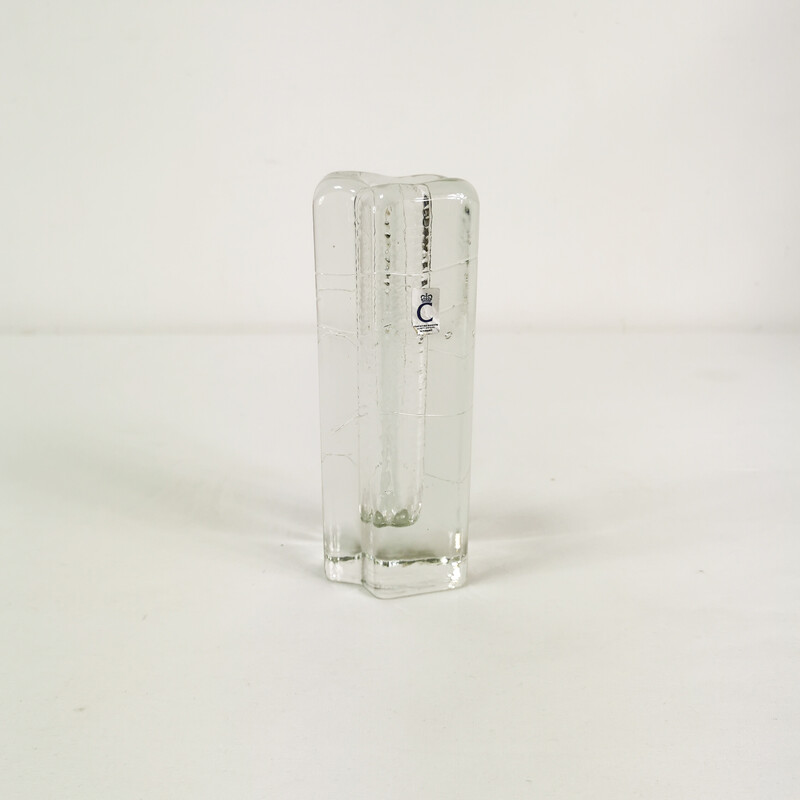 Vintage crystal glass vase by Christinen Hutte, Germany 1960