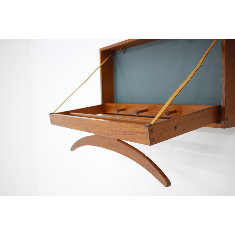 Vintage Adam Hoff and Poul Østergaard teak coat rack, 1960