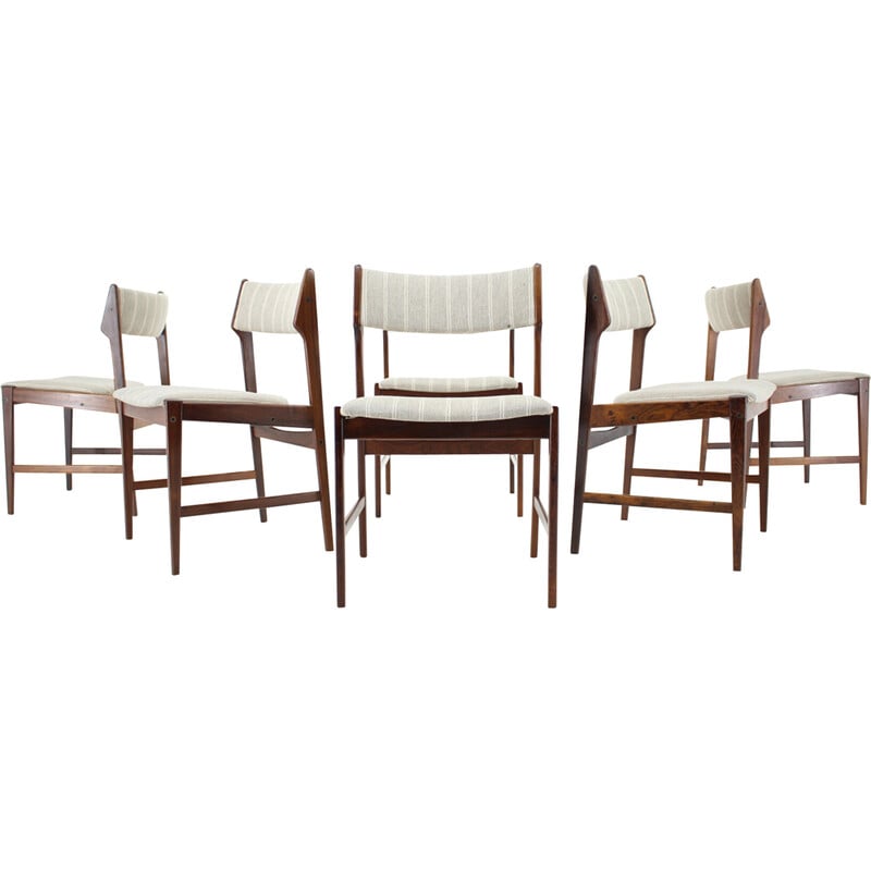 Set of 6 vintage rosewood chairs by Erich Buch, Denmark 1960