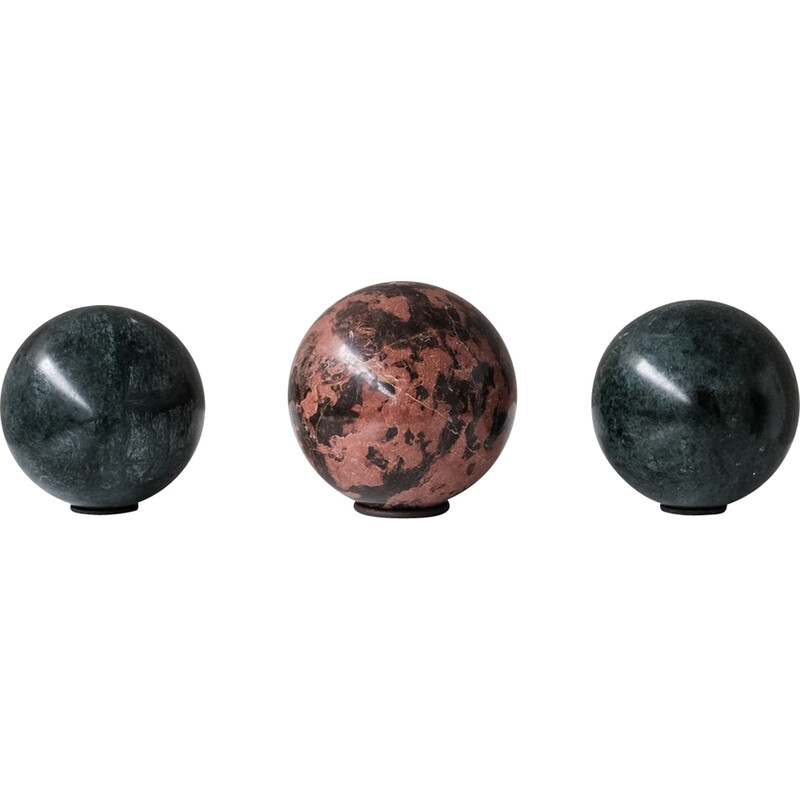 Set of 3 mid-century decorative marble specimens, Belgium 1970s