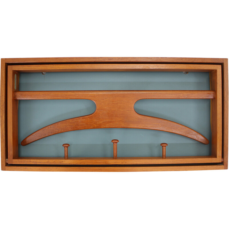 Vintage Adam Hoff and Poul Østergaard teak coat rack, 1960