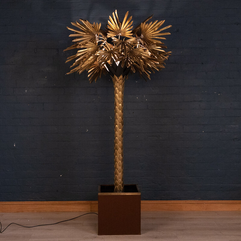 Lampadaire vintage en forme de palmier par Christian Techouyeres pour Maison Jansen, France 1970