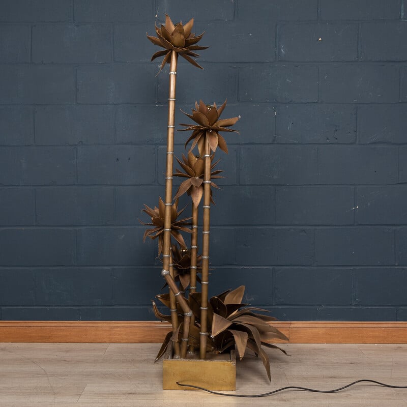 Vintage palm vloerlamp voor Maison Jansen, Frankrijk 1970