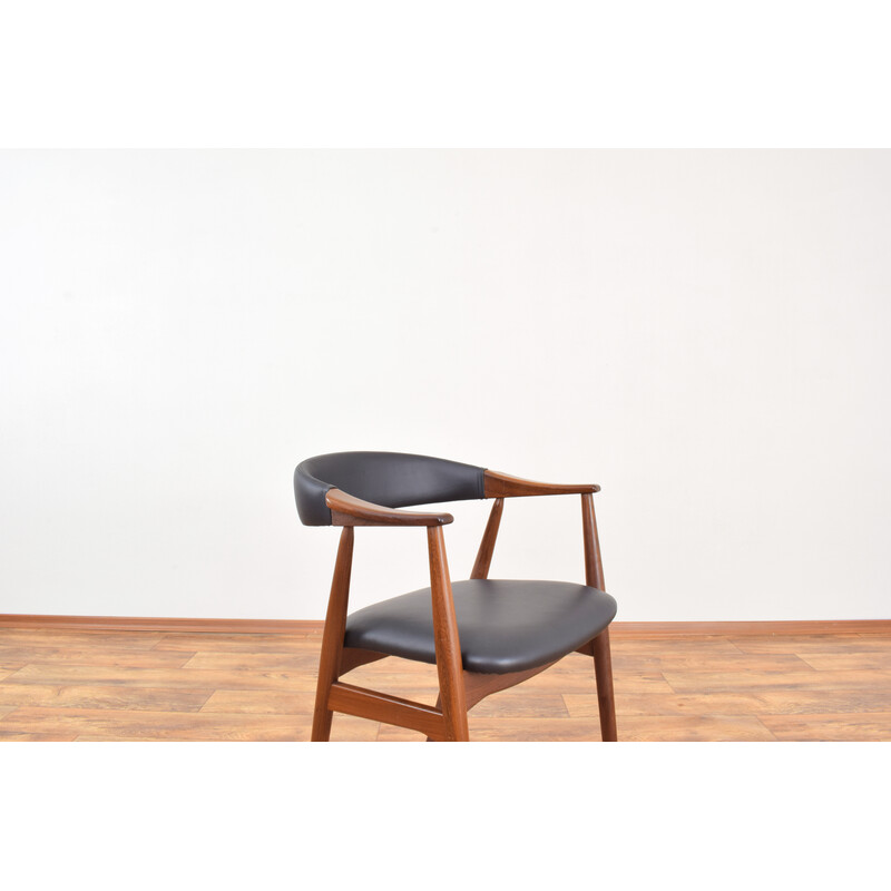 Vintage Sessel aus Teakholz und Leder von Thomas Harlev für Farstrup Møbler, Dänemark 1950