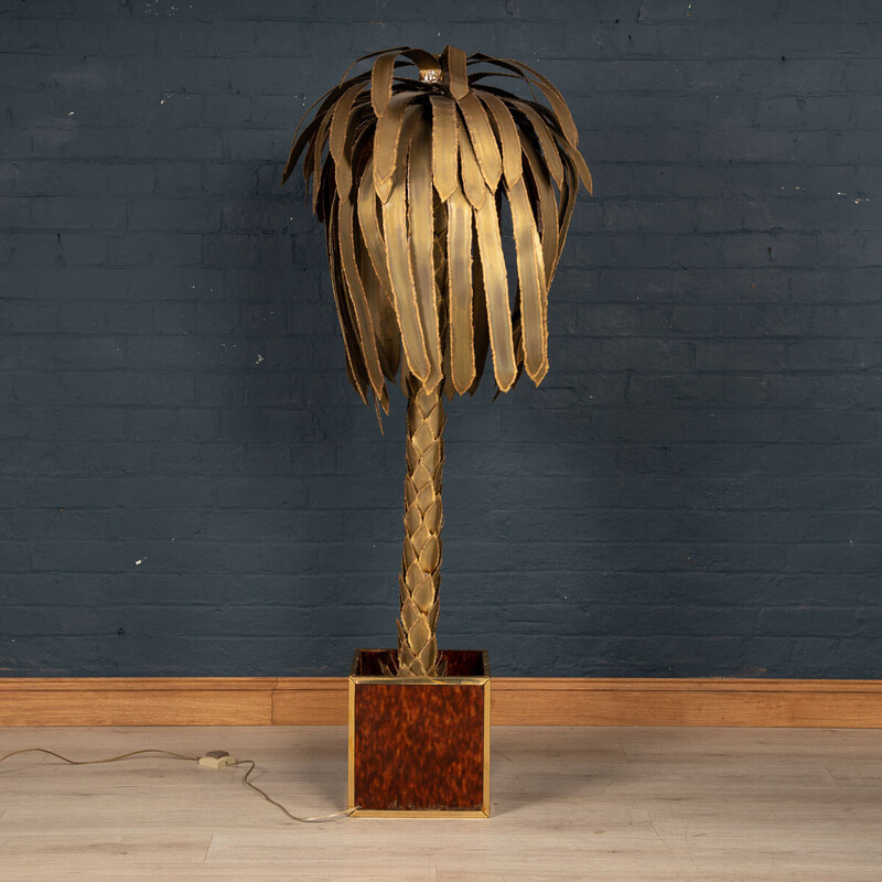 Lampadaire palmier vintage par la Maison Jansen, France 1970