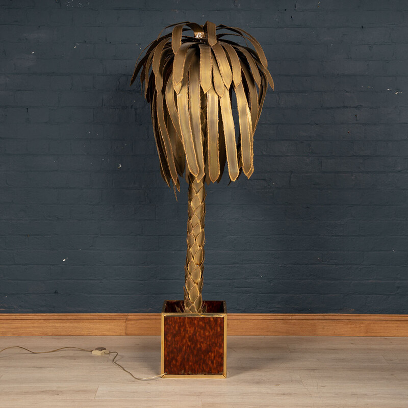 Vintage palm floor lamp by Maison Jansen, France 1970