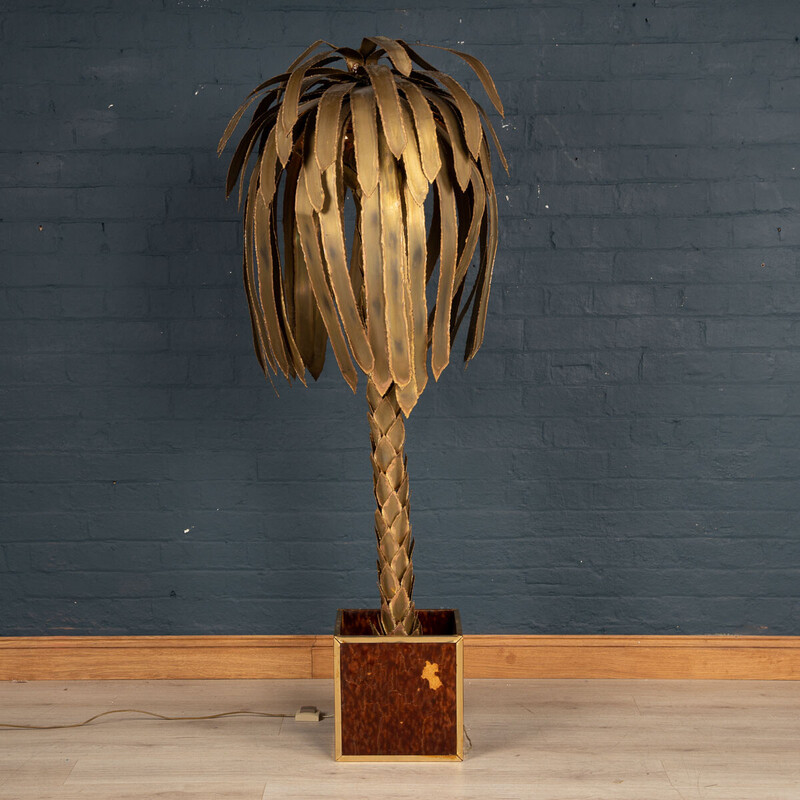 Vintage palm floor lamp by Maison Jansen, France 1970