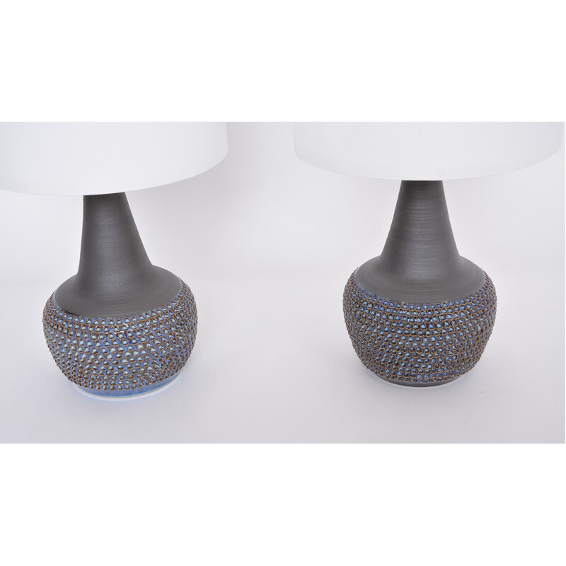 Pair of vintage Danish ceramic lamps by Einar Johansen for Soholm
