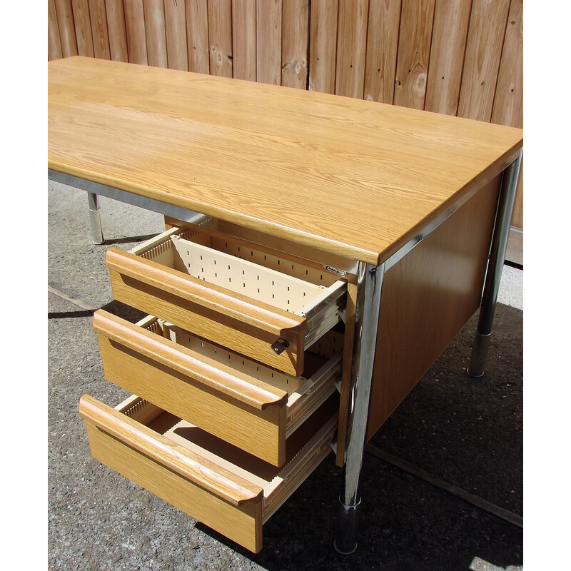 Vintage oak desk by Kinnarps, 1990