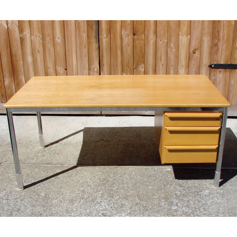 Vintage oak desk by Kinnarps, 1990